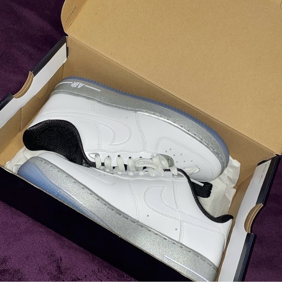 All New Air Force 1’s Women Nike Air… trimmed in silver soles, w/ brand written - Picture 3 of 6